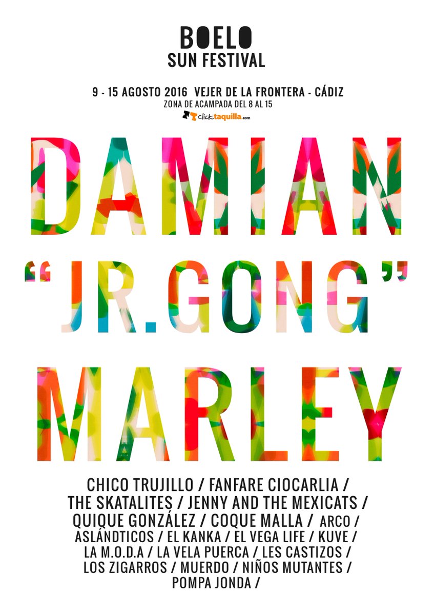 BoeloSunFest's tweet photo. Bienvenido a #Boelo2016 @damianmarley 
¡RT! para ganar uno de los 2 abonos que sorteamos. https://t.co/mSKOawkzOf