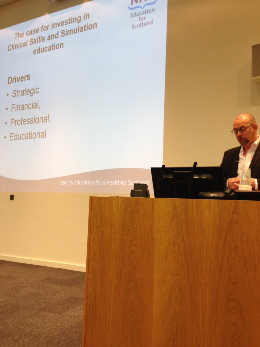 scotsimcentre's tweet photo. Mike Sabin from @NHS_Education discusses drivers for investing in clinical skills and simulation education #scsn2016 https://t.co/T3QEcjx9YK