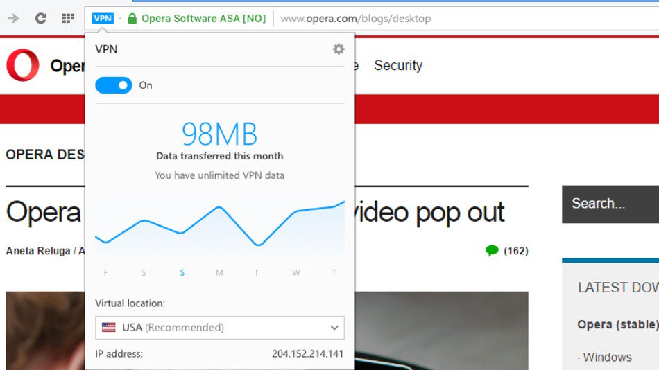 mashable's tweet photo. Opera now has free and unlimited VPN built into its browser. https://t.co/hrpc8CFbWY https://t.co/Bm21MOhcze