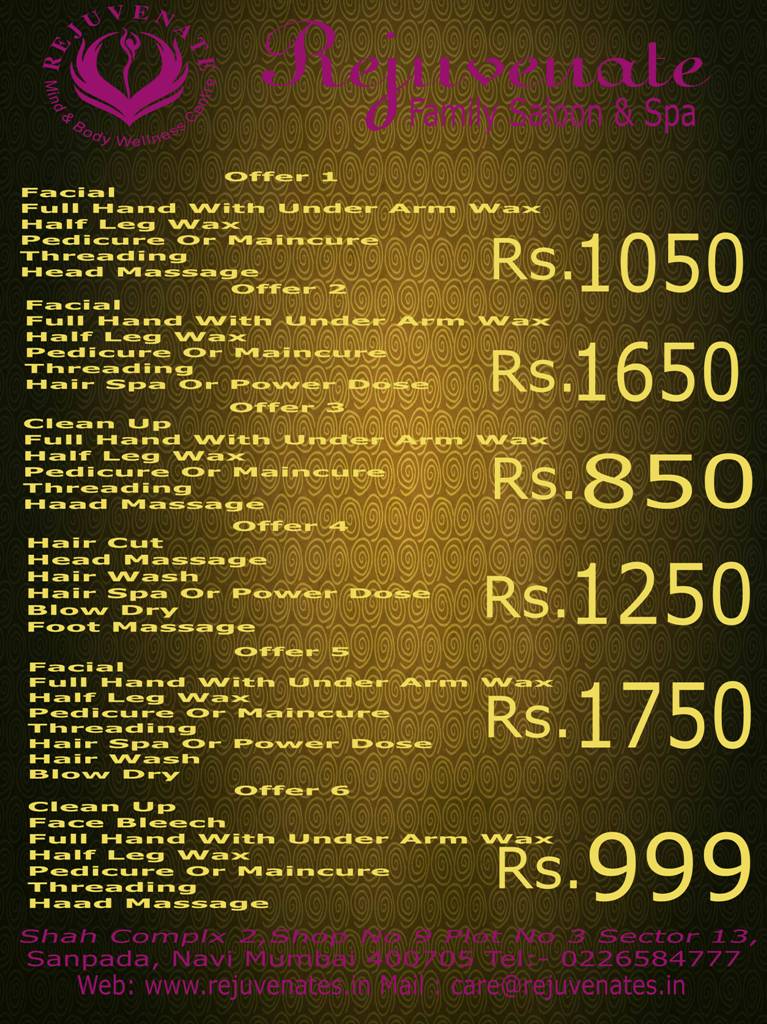 Rejuvenate_4u's tweet image. Rejuvenate Saloon &amp;amp; Spa 
Special Offer
Contact On 02265848777