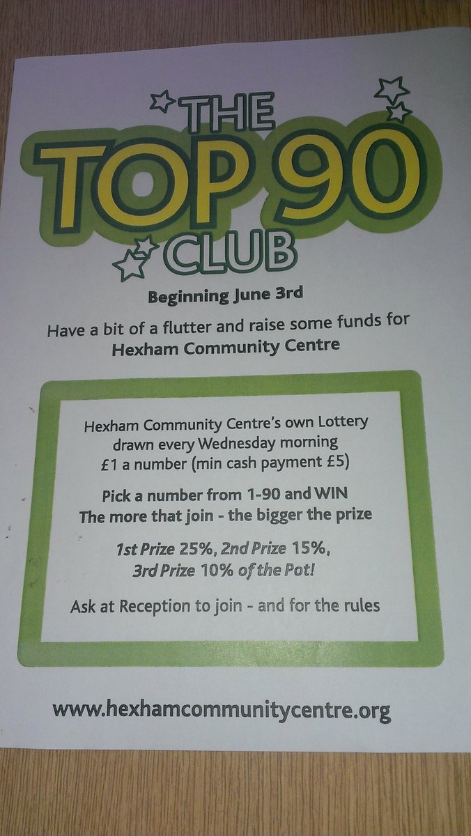 hexcomcentre's tweet image. Join our Top 90 club and help support @hexcomcentre The more who play the more you win if your number is drawn!