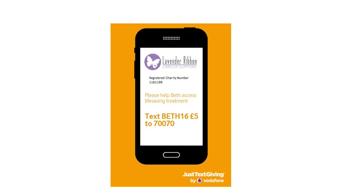 Text BETH16 £5 to 70070 &amp; donate to Lavender Ribbon Cancer Support. Help us get Beth Roberts the treatment she needs