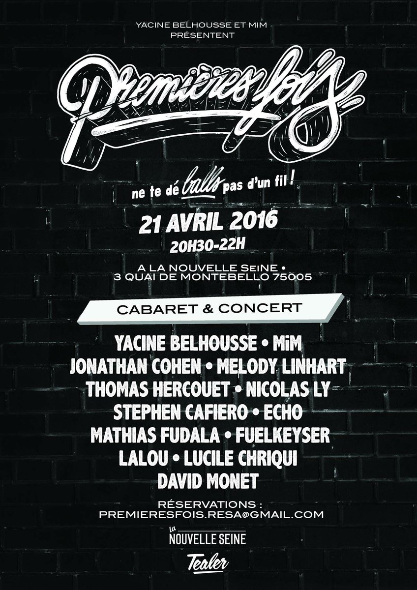 Premières Fois #20 - Ne te déBALLS pas d'un fil ! ➰ <a href="/1eresFois/">Premières Fois</a> - 21.04.16 Résas ➡️ premieresfois.resa@gmail.com