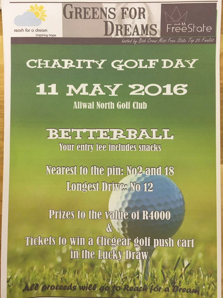 Blessed to have Biah Crous on board in aid of <a href="/ReachForADream/">Reach For A Dream</a> thanks <a href="/MissFreeStateSA/">Miss Free State</a> for the support #golfday #hope