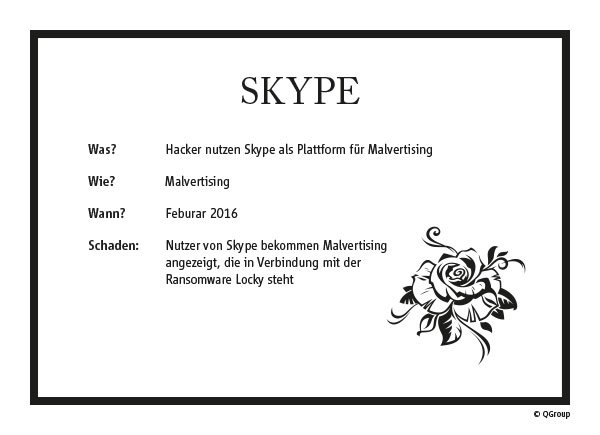 QTrust's tweet image. #Skype im Visier von Hackern! Die #BoH Februar sind #online! #Malvertising #cybersecurity bit.ly/1SUa85m