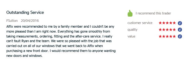 Affix_Windows's tweet photo. Wonderful review! #AffixWindows #Charlton #Greenwich #Sidcup #Bexley #Welling https://t.co/HgmwQcp0l3