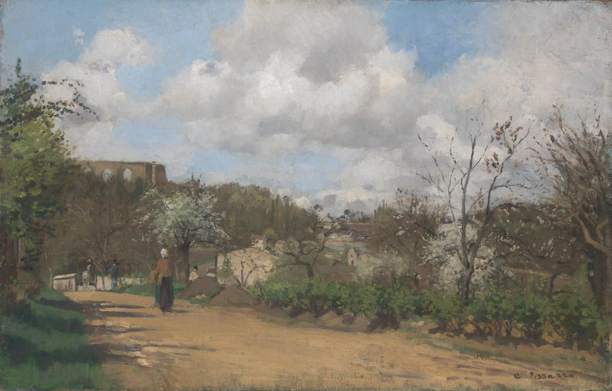 'View from Louveciennes' was probably painted by Camille Pissarro in the spring of 1870: bit.ly/1SdgWRD