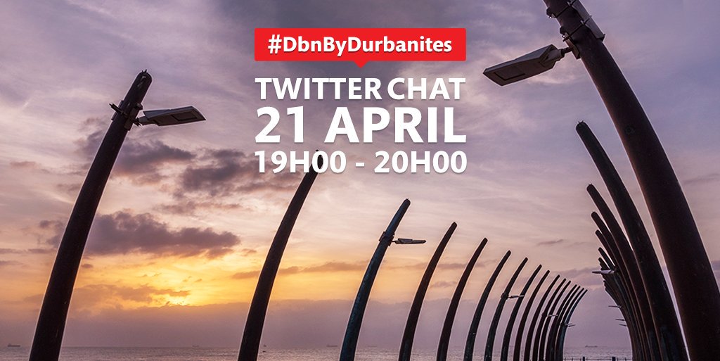 Dont forget to join us tonight 7pm-8pm as we co-host a Durban-themed twitter chat with SA Tourism #DbnbyDurbanites