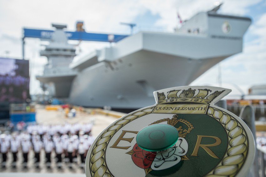 BAESystemsplc's tweet photo. #ThrowbackThursday to the HMS Queen Elizabeth Aircraft Carrier naming ceremony. Happy birthday Ma'am! https://t.co/PM1PkspFoO