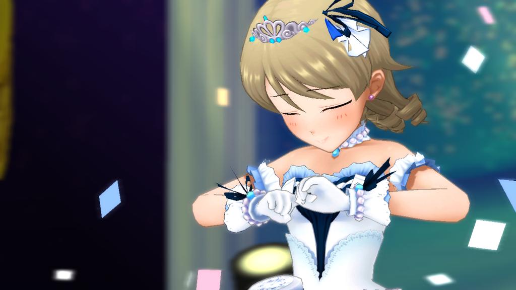 飛鳥負雲 つぼみ の右人差し指を左手で包み込む振り付け狂おしいほど好き 色々な意味が込められてるんだろうな デレステ デレステスクショ部 喜多見柚 緒方智絵里 堀裕子 森久保乃々 つぼみ