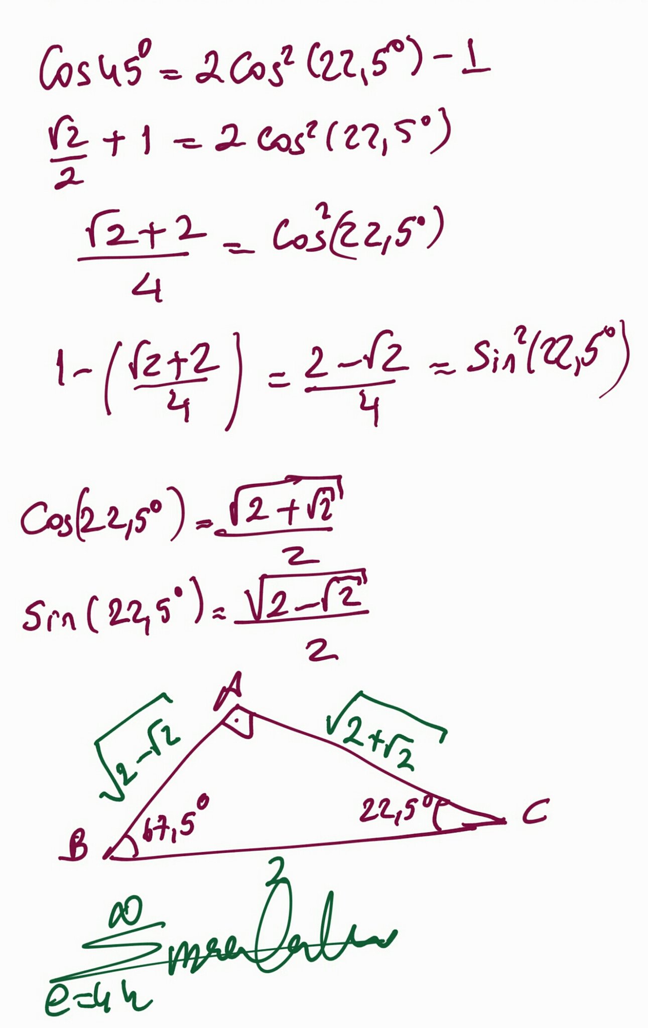 Faktor Yel Yks E44lysmatematik E44trigonometri 22 5 67 5 90 Ucgeni Ile 15 75 90 Ucgenine Trigonometrik Bakis Lys Lys16