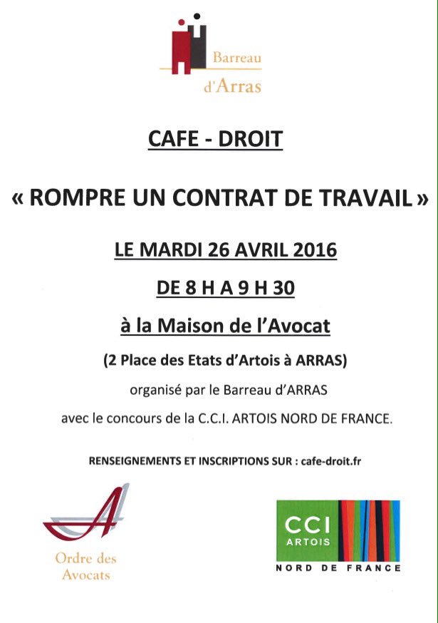 avocatsarras's tweet photo. Il reste quelques places pour le #CaféDroit du mardi 26 avril.
Inscrivez-vous vite ! -> https://t.co/IyD9UwrpaE https://t.co/OTviXLRx3M