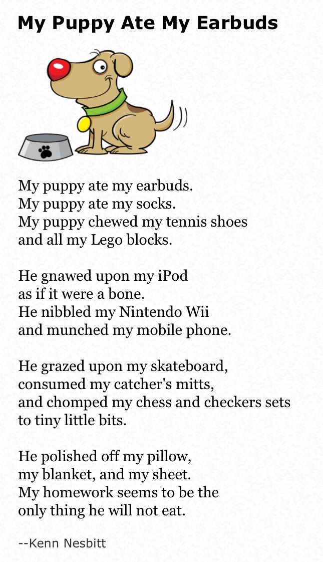 Ellen Jablonski on Twitter: "My students ️the funny poems on