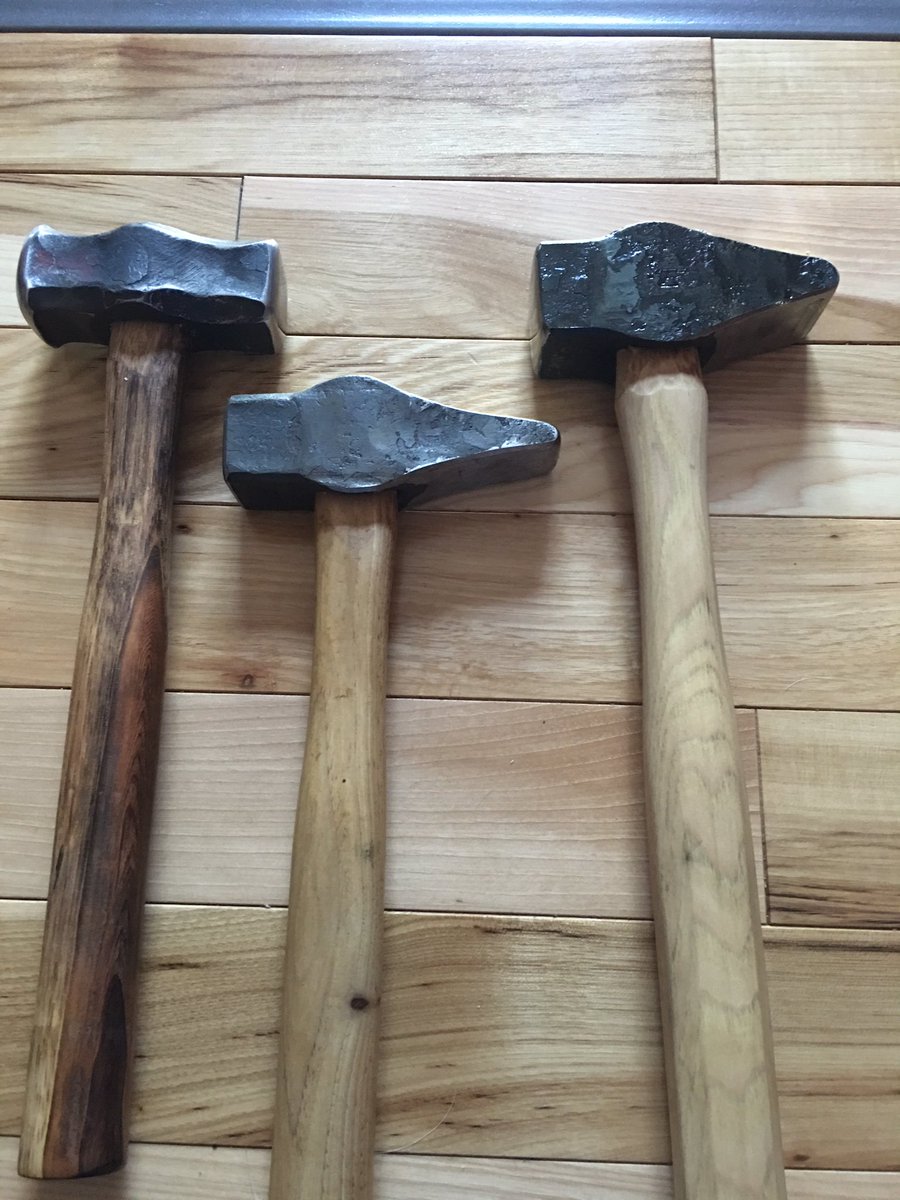 blacksmith_guy's tweet image. A few hammers that made their way out of the forge this week!