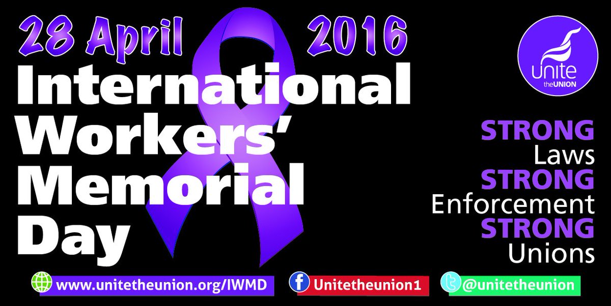 unitetheunion's tweet photo. Wear a purple ribbon on #IWMD16 as we remember workers that have been killed at work - https://t.co/v1H0qiR11S https://t.co/9gJjXQL7yn