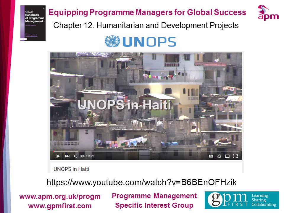 APMPMnetwork's tweet image. Chapter 12: ProgM Mngt for Humanitarian &amp;amp; Development Projects
bit.ly/1r1YHCp
#gowerprogmbook #apmconf