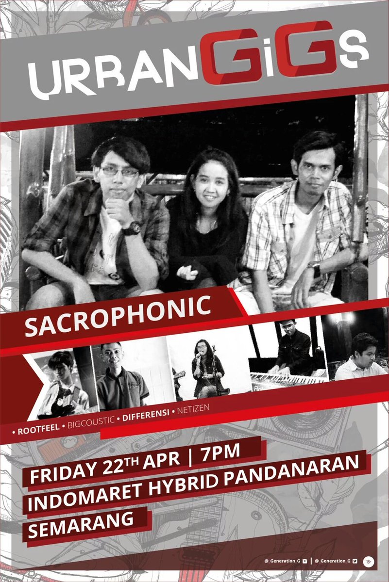 URBAN GiGs
Indomaret Hybrid Pandanaran
22nd April 2016
7pm

Ayo!