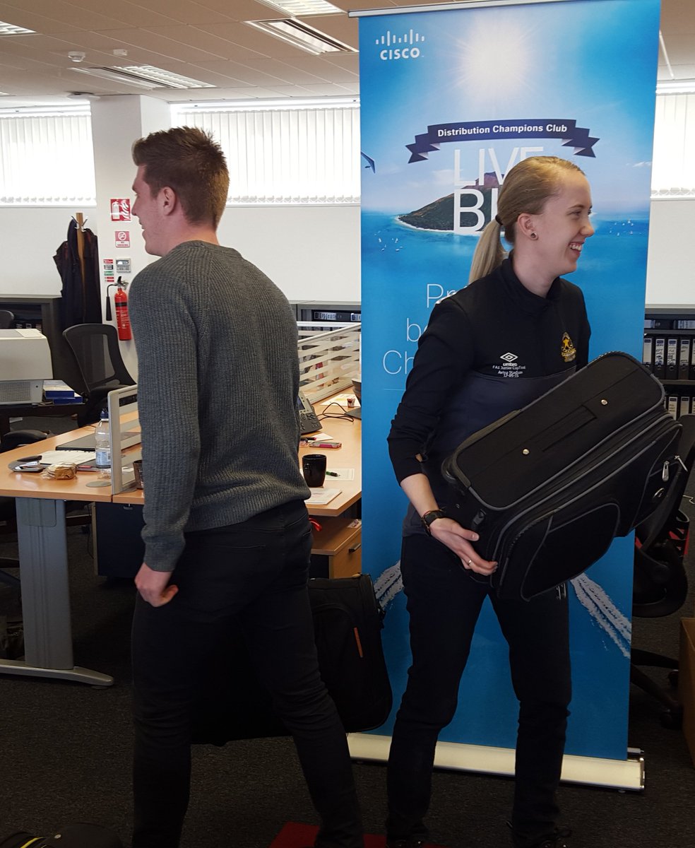 ExertisIreland's tweet photo. Congrats to the stores team on winning the inaugural Exertis luggage relay race! #offtomalta #dccexertisie https://t.co/w5CNXE4dSu