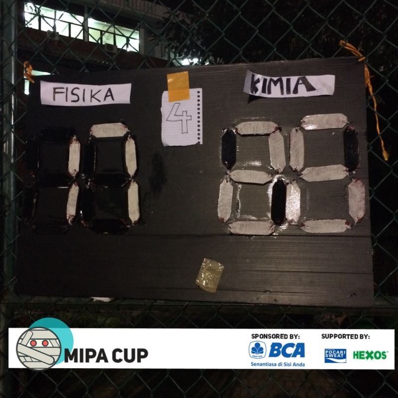 [PERTANDINGAN BASKET MIPA CUP]
Pertandingan basket dimenangkan oleh Kimia (26) vs Fisika (17). Selamat Kimia!🏀🎉🎉😊
