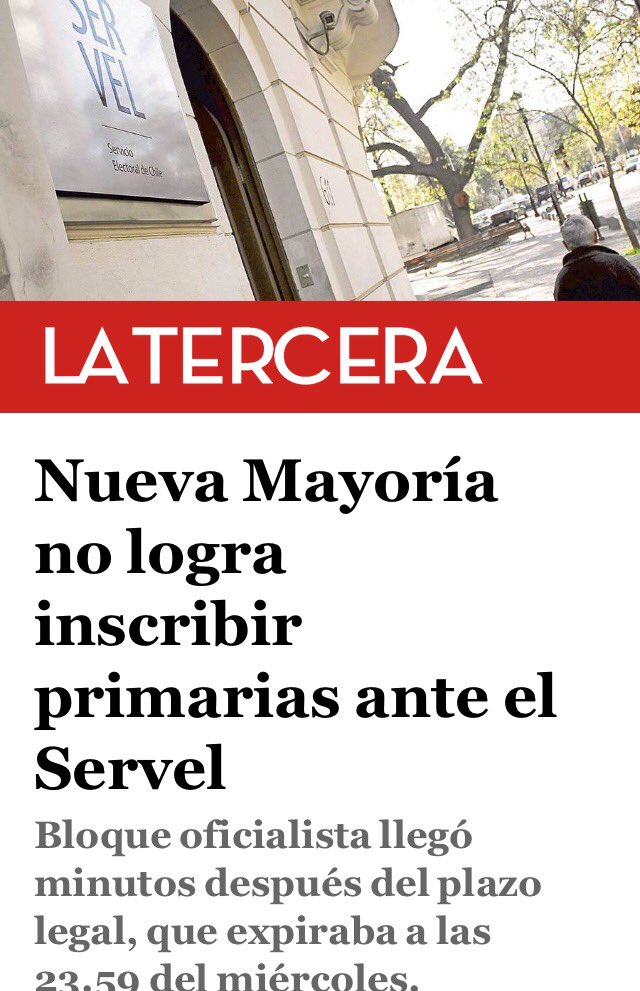 MarceloRiveraO's tweet photo. Nueva Mayoría es un chiste. Hablan siempre de participación y llegan tarde a inscribir primarias #QuePenaTuPrimaria https://t.co/100R0iVUUj