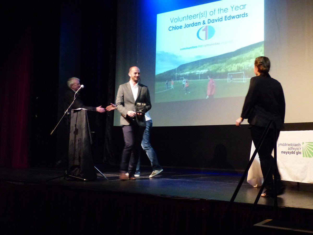 CRTWales's tweet photo. Volunteer(s) of the Year: David Edwards & @chloejordan2000! Sponsored by Pontypridd Communities First #GameOnAwards https://t.co/audqnHAIoe