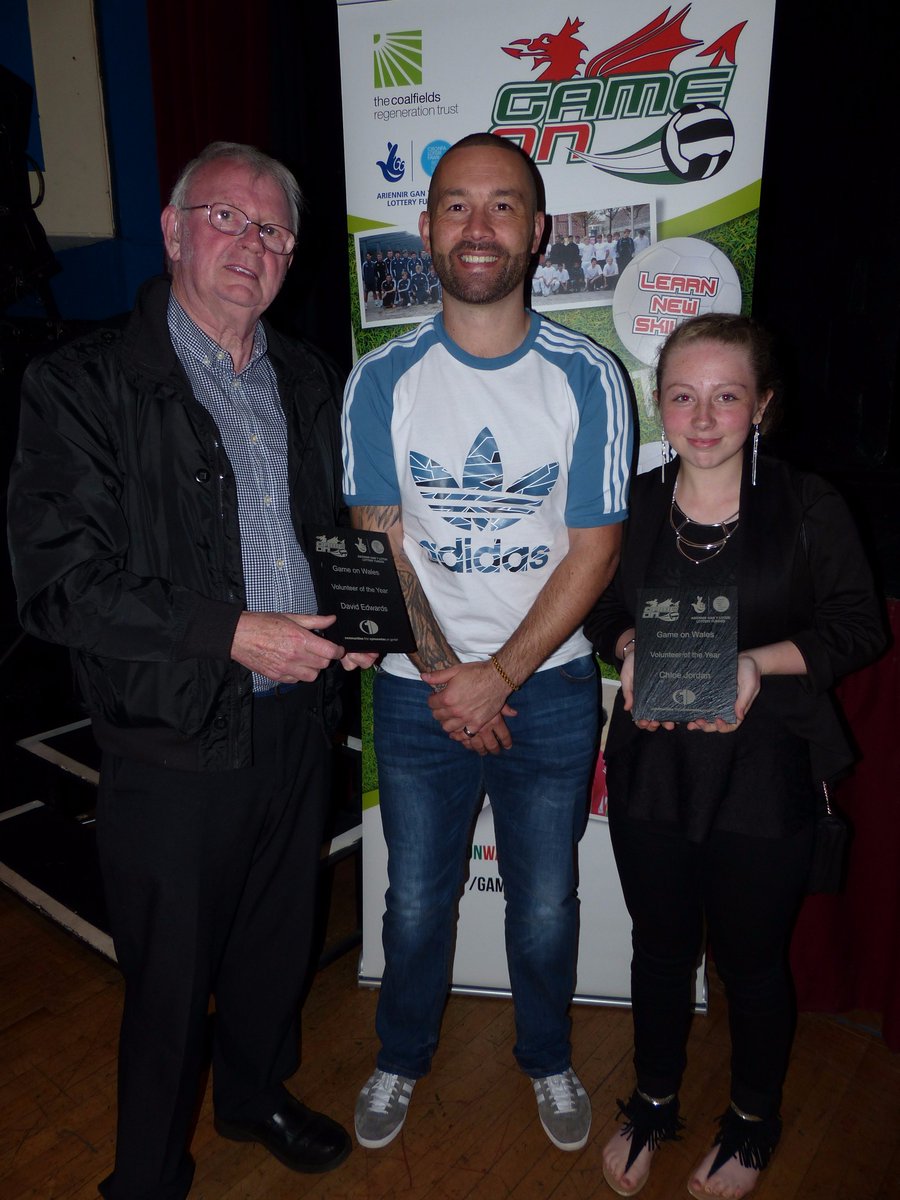 CRTWales's tweet photo. Volunteer(s) of the Year: David Edwards & @chloejordan2000! Sponsored by Pontypridd Communities First #GameOnAwards https://t.co/audqnHAIoe