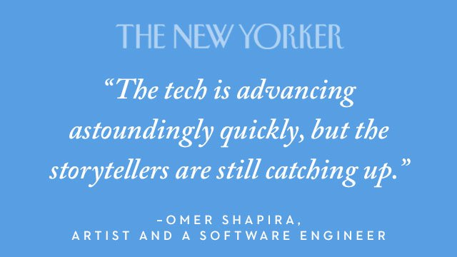 Filmmakers are still sorting out the storytelling potential of virtual reality: nyer.cm/89cvcx8
