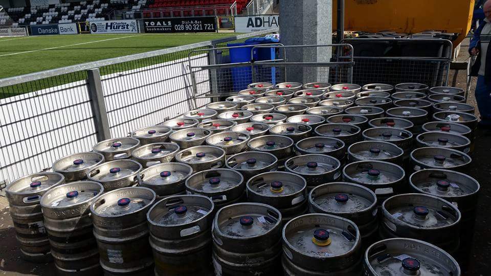 IrishLeaguePics's tweet photo. Crusaders title party preparations well under way ahead of Saturday's game against Coleraine. https://t.co/oyPXTDZCuz