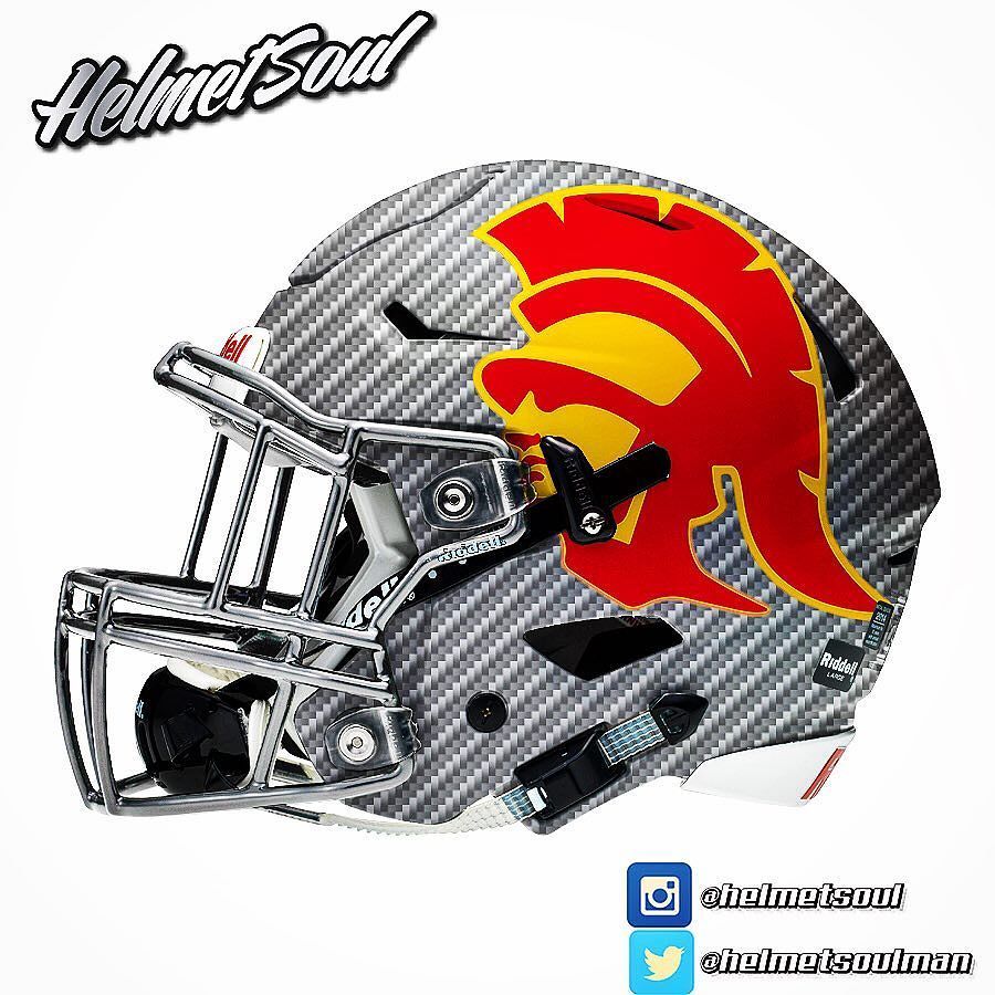 helmetsoulman's tweet photo. A few final @usc_athletics concept helmets from https://t.co/5aTiGDb24X #fighton #lacoliseum #larams #football #… https://t.co/61hCbOMvHm