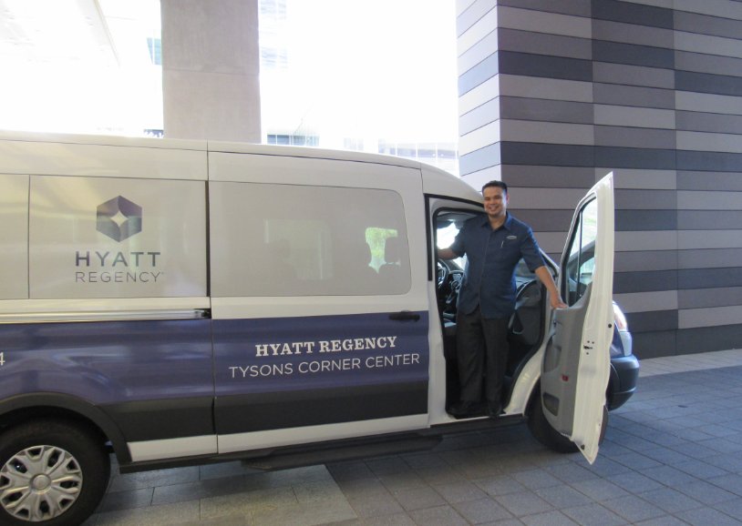 HyattTysons's tweet photo. What a big day when our custom #hyatttysons van arrived! #wegotwheels Celebrating #HyTyOneYear https://t.co/ii4uS7OtUv