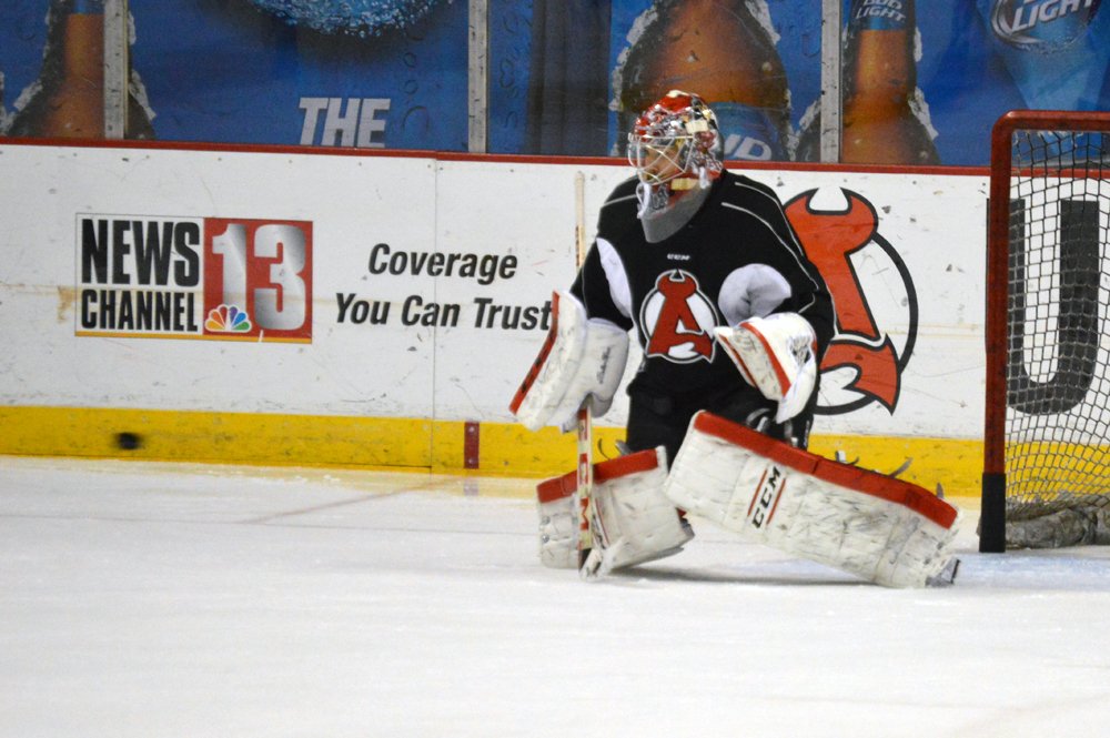 AlbanyDevils's tweet photo. Final day of practice before tomorrow's Game 1!!!! Anyone else have goosebumps? #UnitedInRed https://t.co/nC2f5J3Qub