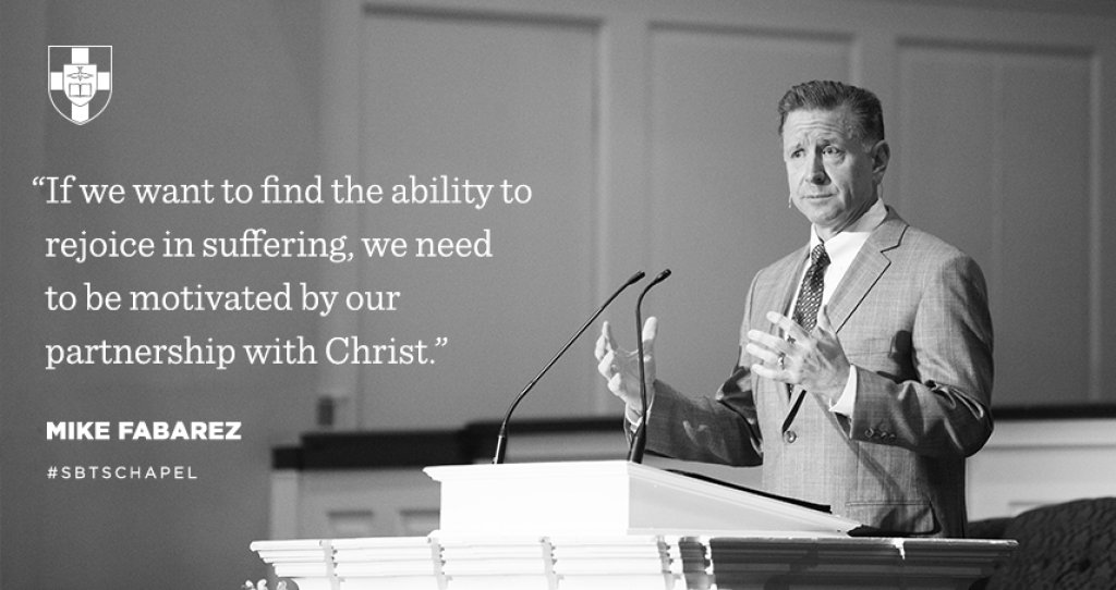 "If we want to find the ability to rejoice in suffering..." — <a href="/pastormike/">Mike Fabarez</a> #SBTSchapel