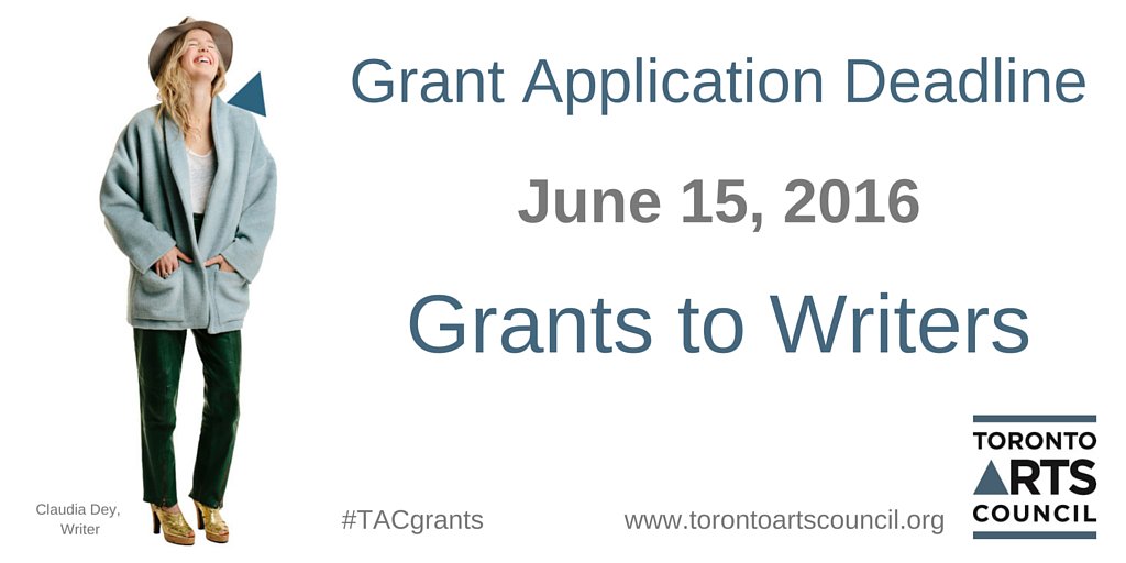 Toronto #writers take note! #TACgrants bit.ly/22jVwBA