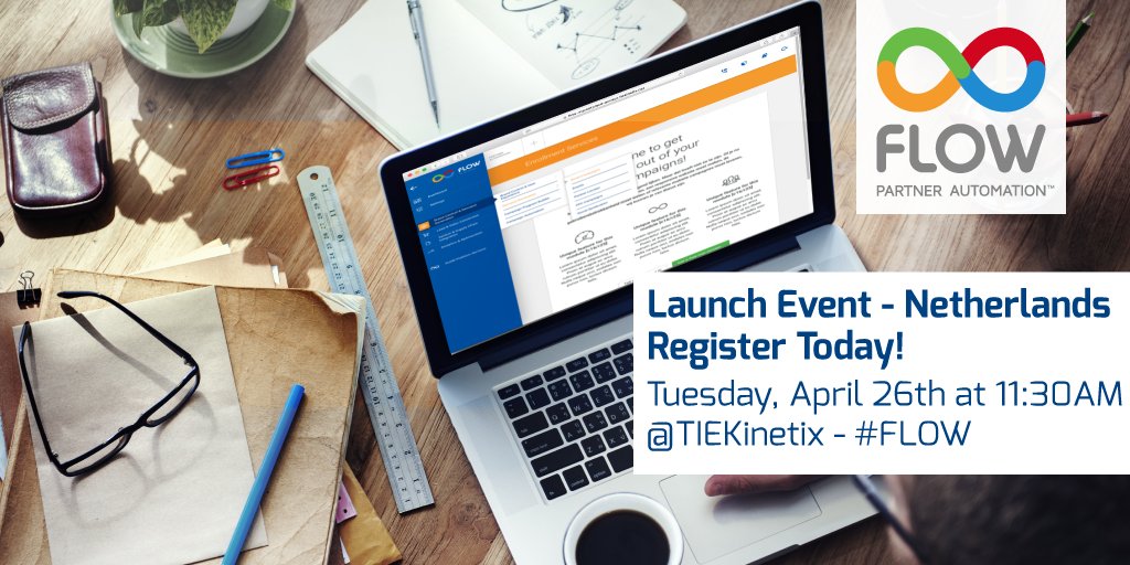 TIEKinetix's tweet image. TIE Kinetix #FLOW #PartnerAutomation Launch Event April 26th in Breukelen, NL. Register now: bit.ly/1qYFr9n