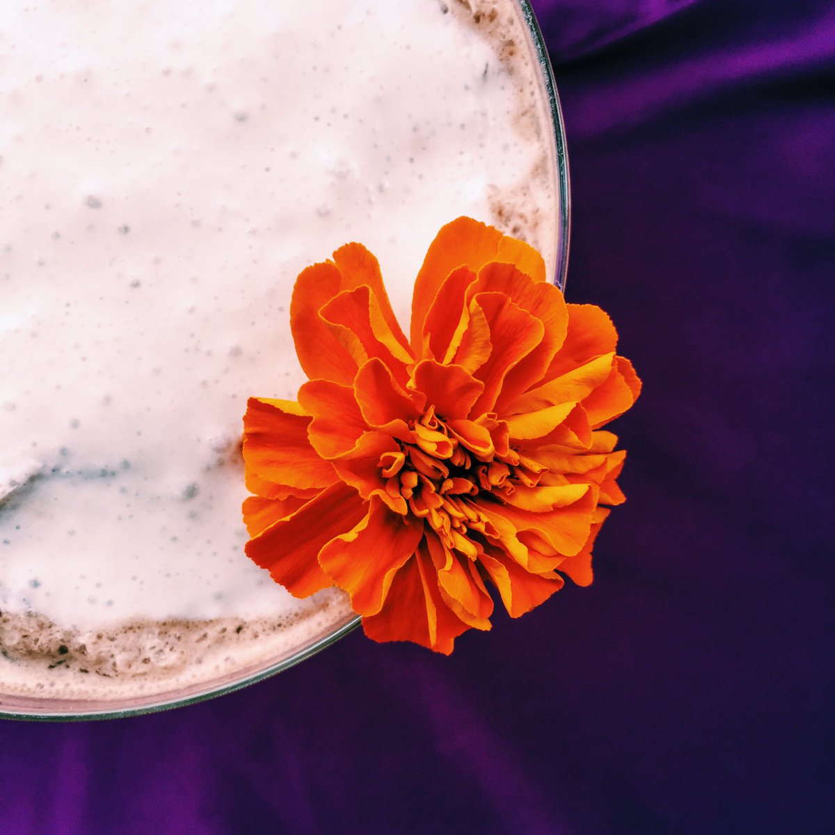 #Prince inspired #vegan #mocktail (he didn't drink). Frozen hot choc infused w/chilis &amp; topped w/coconut maple foam!