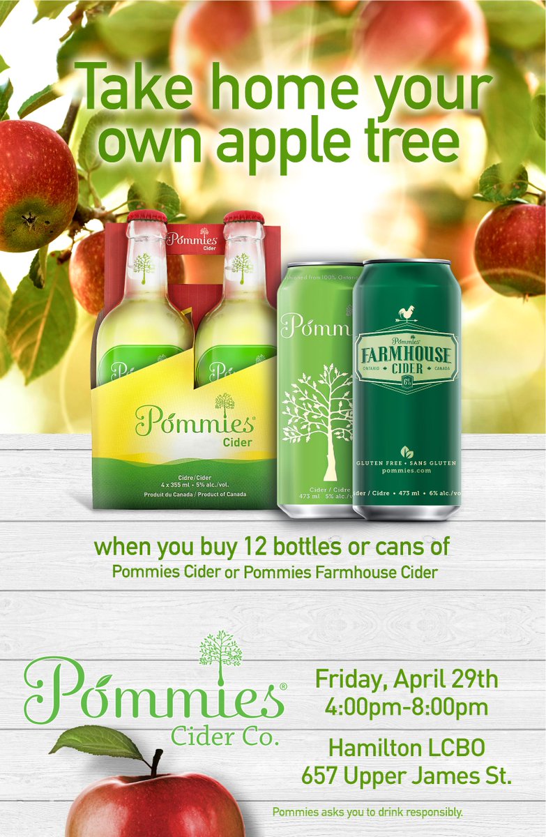 Our Tree Campaign kicks off at Hamilton Upper James &amp; Fennell <a href="/LCBOnext/">LCBO|next</a> Friday. Come on by! #HamOnt #PommiesCider