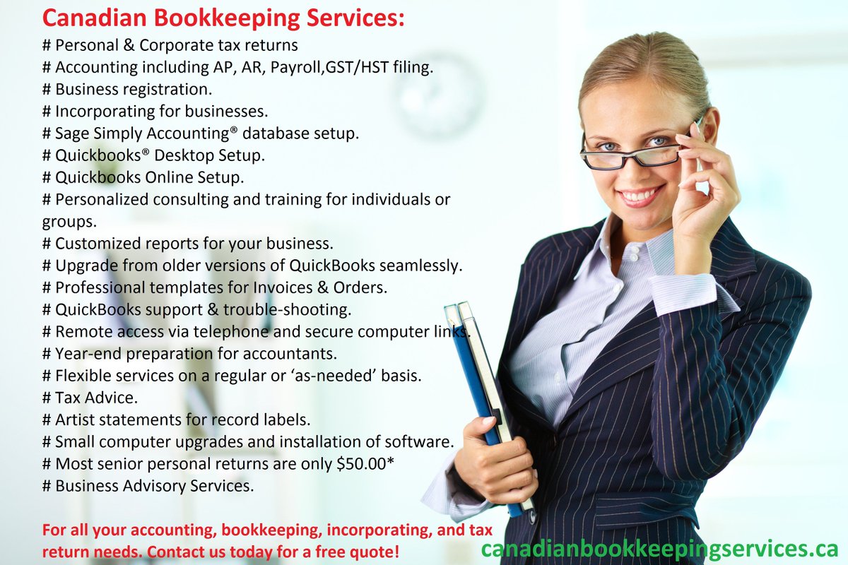 CanadianAcct's tweet image. Canadian #Bookkeeping &amp;amp; #incorporating, #Corporate Tax_Returns,&amp;amp;Personal Tax Return Services
buff.ly/1R9YhSy