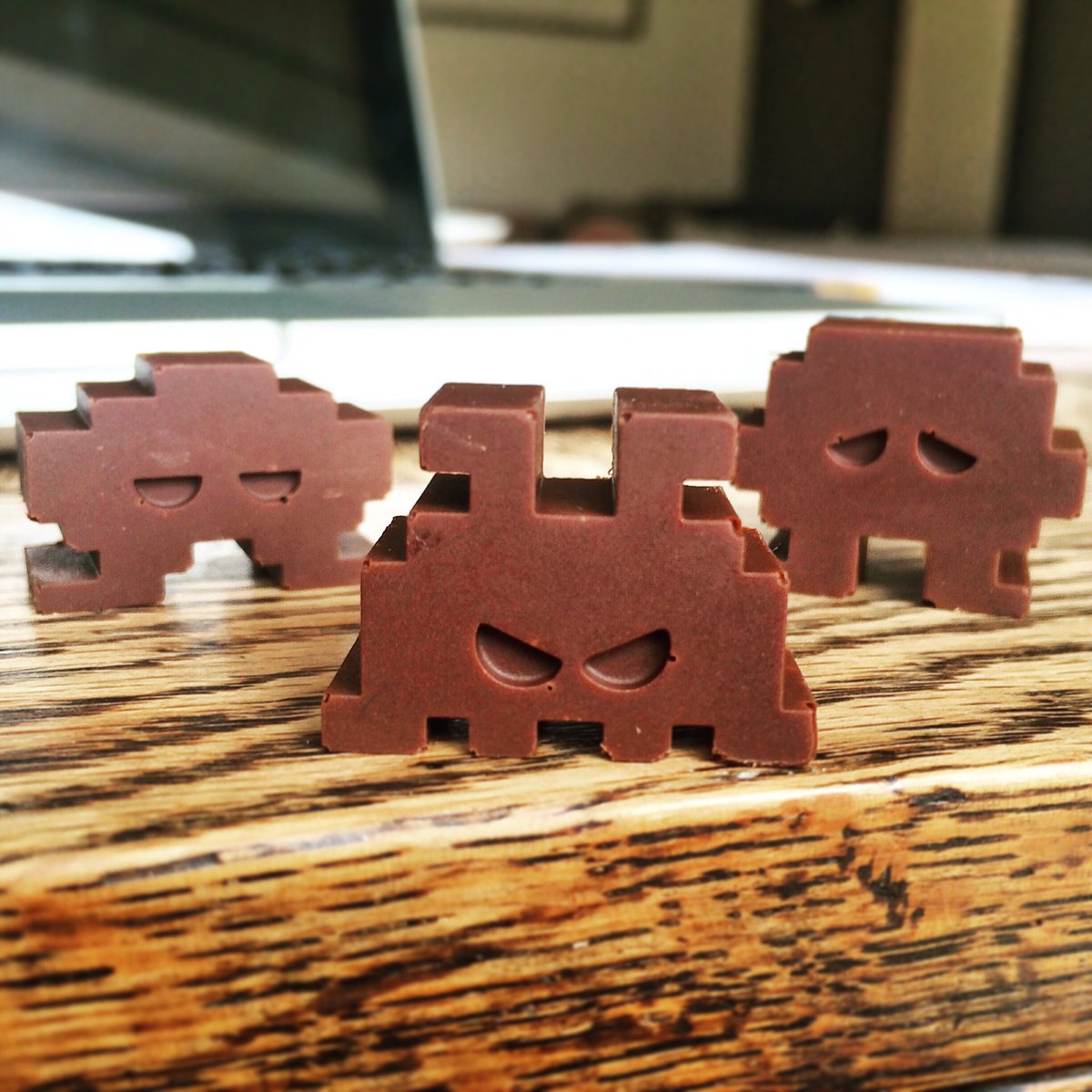 cuppedbyjenny's tweet photo. These guys are currently invading the space that is my stomach #retro #chocolate #gaming #spaceinvaders https://t.co/8p58887TtW