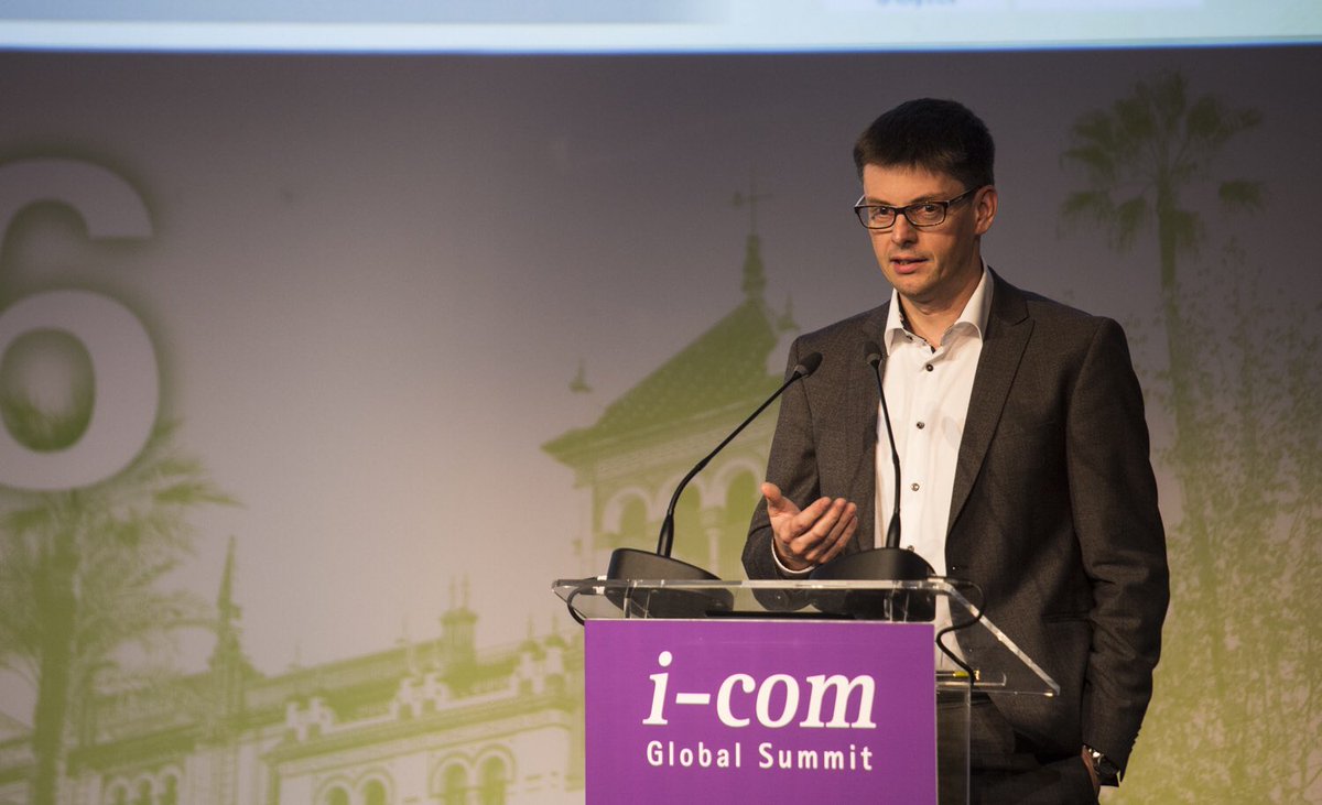 One of our final speakers for the day, here is Rene Klaus Lamsfuss of <a href="/VivaKi/">Publicis Media DTI</a> sharing his expert insights at #icom16