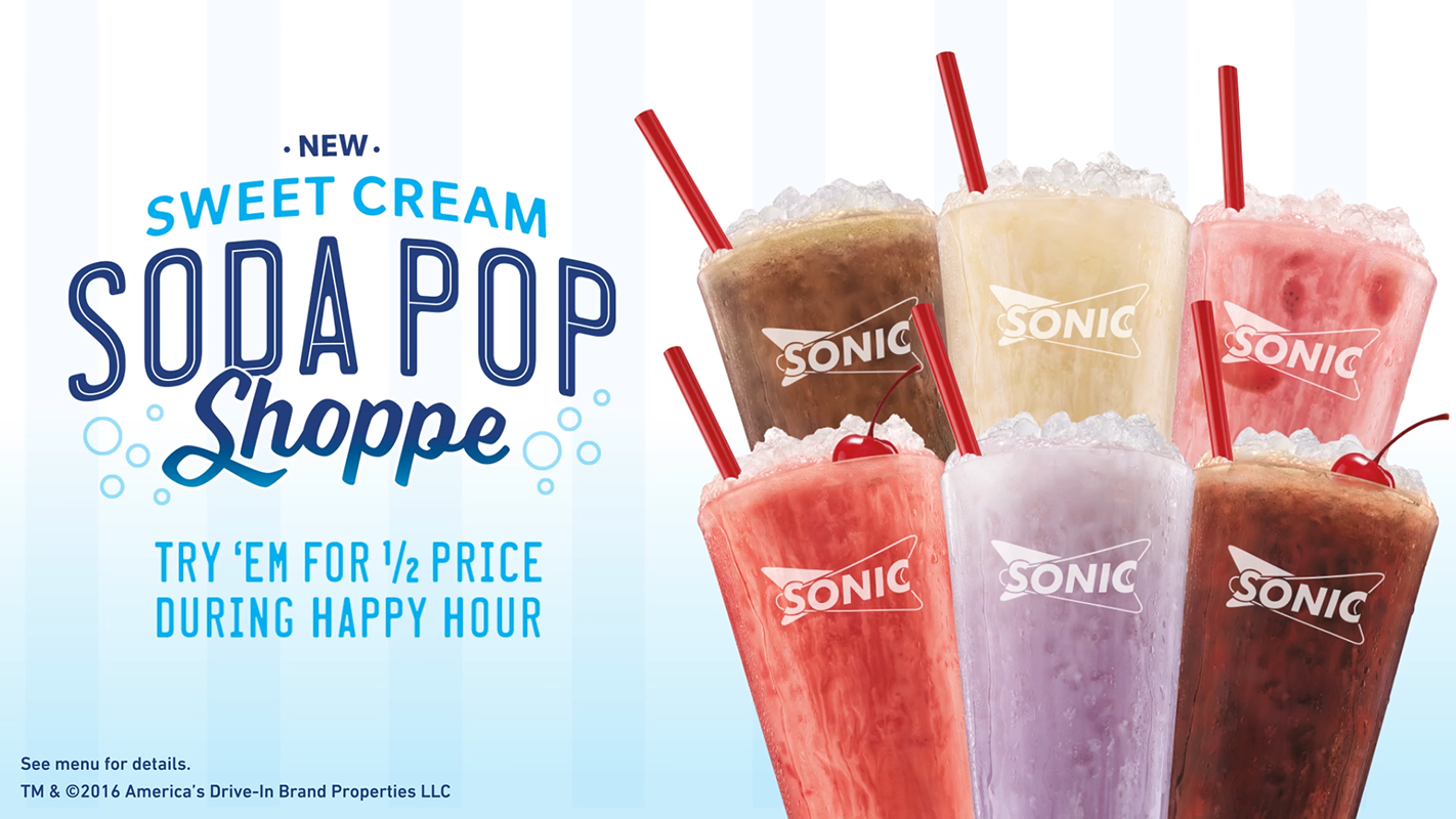 Sonic Drive In Twitterissa Make Happyhour The On Top Of Every Day With A Sweet Deal On Old Fashioned Sweet Cream Sodas 1 2 Price 2 4pm T Co Cnjvlsjyzg Twitter