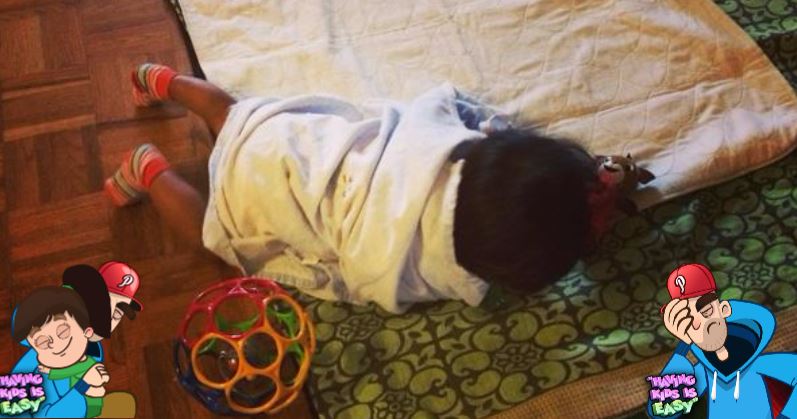 savvari's tweet photo. It's a burrito with legs! Oh wait, it's my kid in a blanket https://t.co/v8rmljDjOL @classified #HavingKidsIsEasy https://t.co/83VYguDGLx