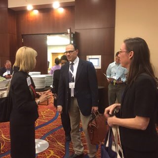 VadaSWilson's tweet photo. . @JoeT_PRSA engages chair @ellenbethlevitt and lunch speaker @RebeccaAdamsDC  #PRSAhealth https://t.co/Xk1eSFgpP7