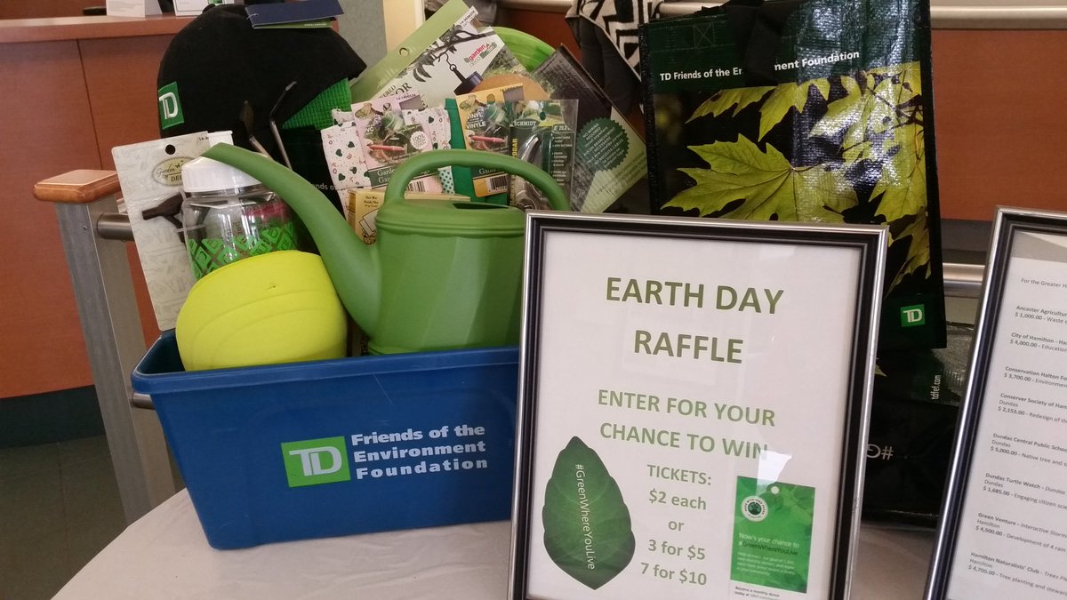 MeganBrieTD's tweet photo. @JcCiardelli @AIacobelli_TD @melissahicksTD #TDRosedale #earthday raffle for #TDFEF  $2ea 3 for $5 7 for $10 https://t.co/G2PN30nlCh
