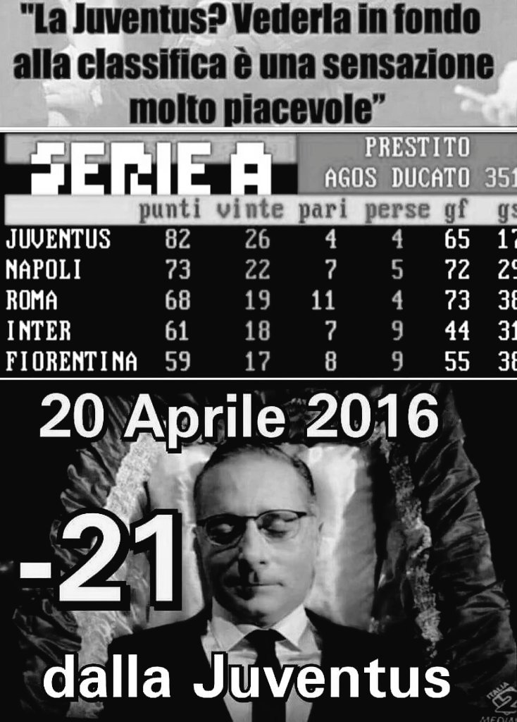 AlessandroOrie1's tweet photo. Quanti punti di distanza ci sono tra Inter e Juve?Mi pare..."solo" 21
#FinoAllaFine #InterMerda
#FieriDiEssereOdiati https://t.co/HVJTs7x8fP