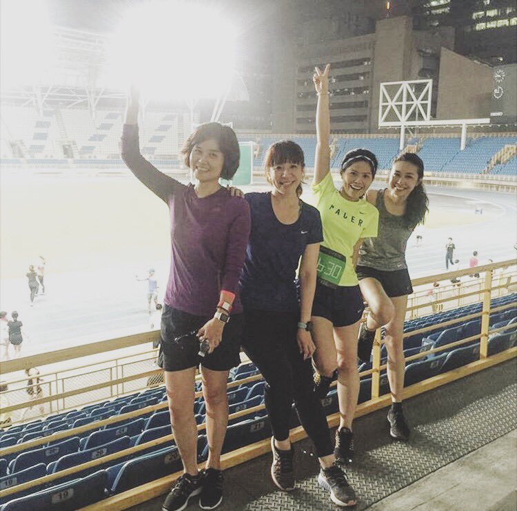 jerseyen's tweet photo. My 1st time but also the last time for speed run in Taipei Stadium. Thanks all girls ran together! #weruntpe #ootd https://t.co/BfUmkNPWK2