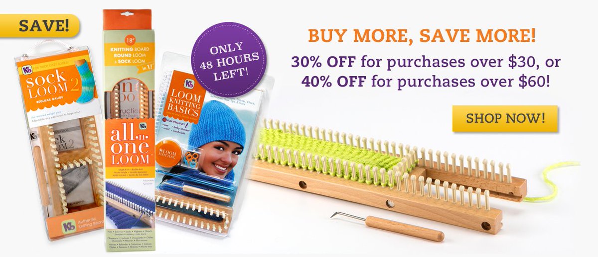 Only 48hrs Left! Dont Miss Out On Our First Ever Spring Savings Event - Up to 40% Off!!! knittingboard.com