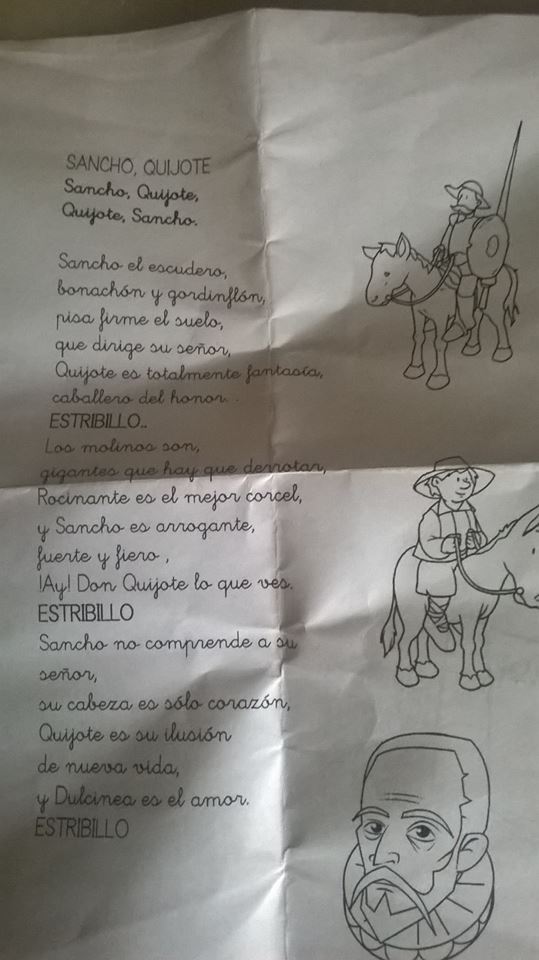 -"Mamá, mamá, mira que canción nos han dado en el cole por lo de Cervantes". #400Cervantes #QuijotePresidente