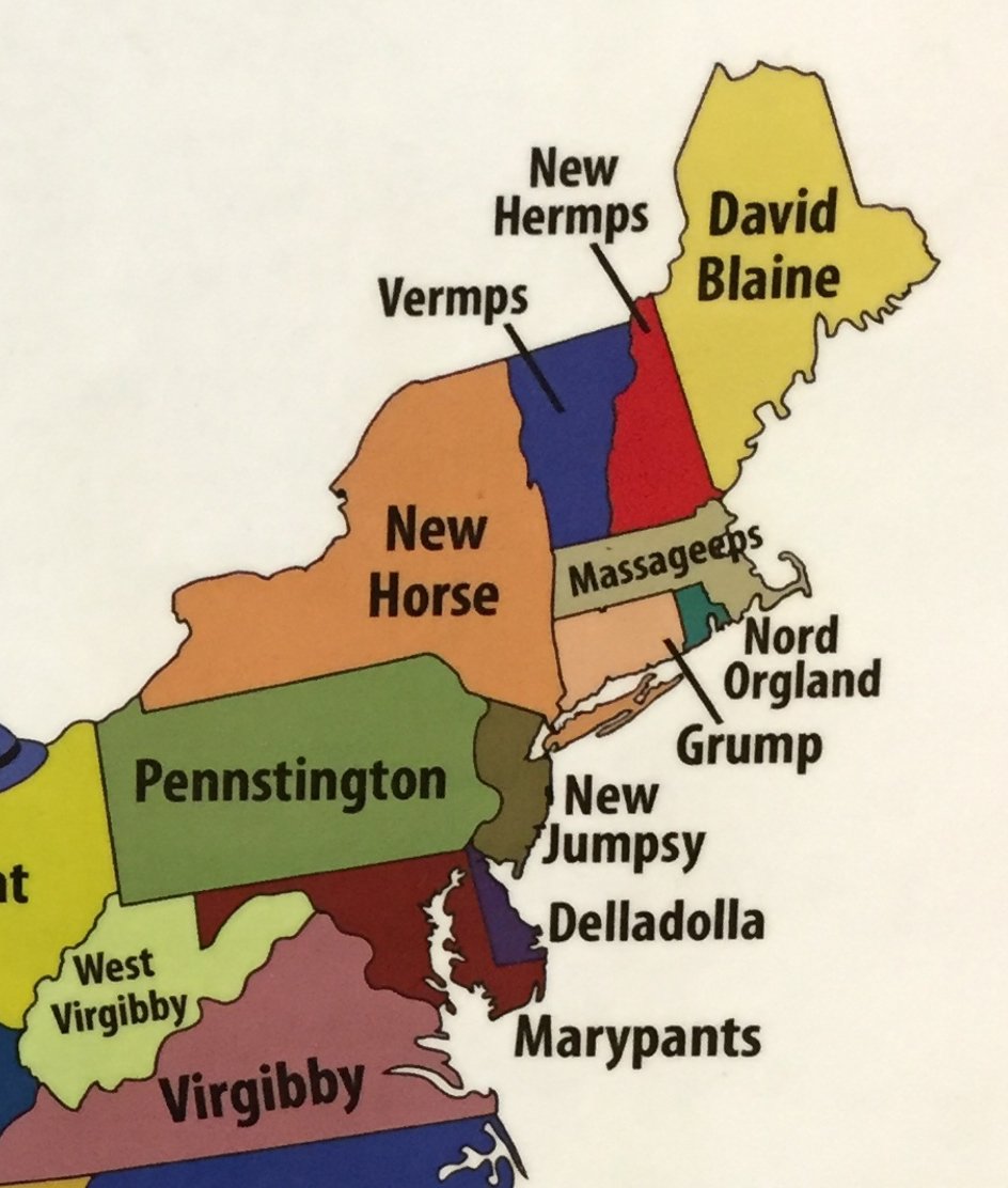 obviousplant_'s tweet photo. How Many U.S. States Can You Name?
Left in a children's learning store. Guest written by the hilarious @WigCannon https://t.co/6AFxxt8gbI