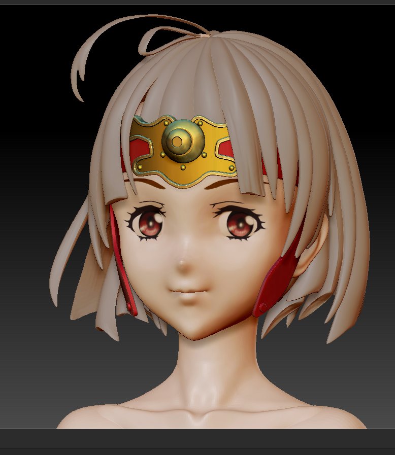 ZBrush 3d anime head