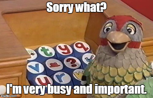 PeterMcConcise's tweet photo. Who me? I just spent my work day making dank Why Bird memes #workdays #playdays #90s #whybird #davebensonphillips https://t.co/lkF4M3XYYx